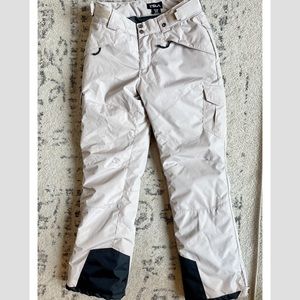 TSLA Womens White Sports Gear Pockets Straight Leg Snow Boarding Pants Size S